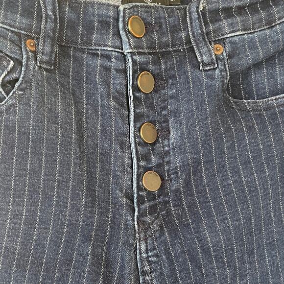 Volcom High Rise Dark Blue Striped Jeans - Picture 3 of 9